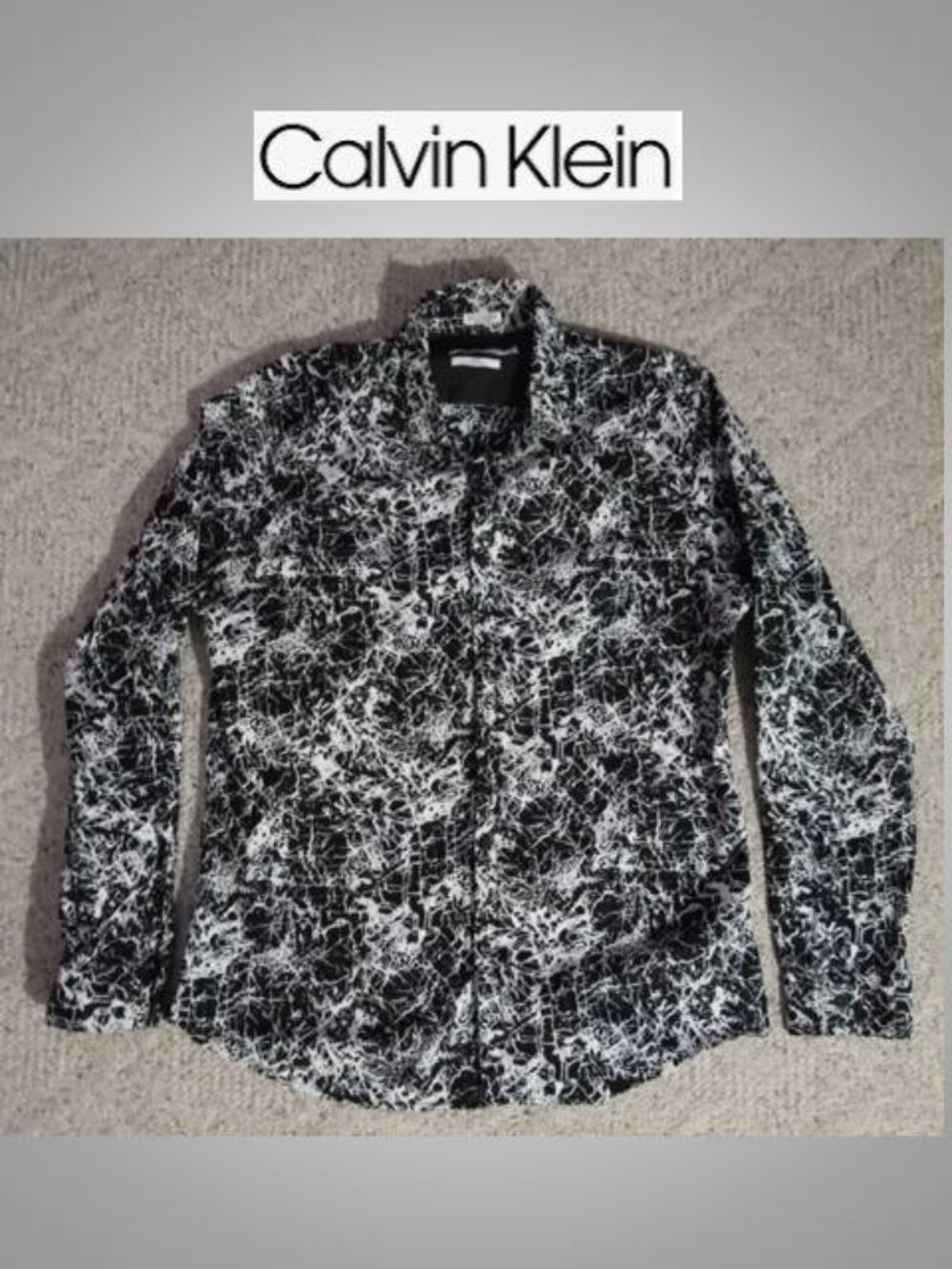 Calvin Klein women's fitted button up shirt blouse top  size large
